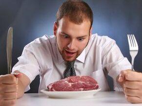 Κρέας στη διατροφή ενός άνδρα για αύξηση της δραστικότητας